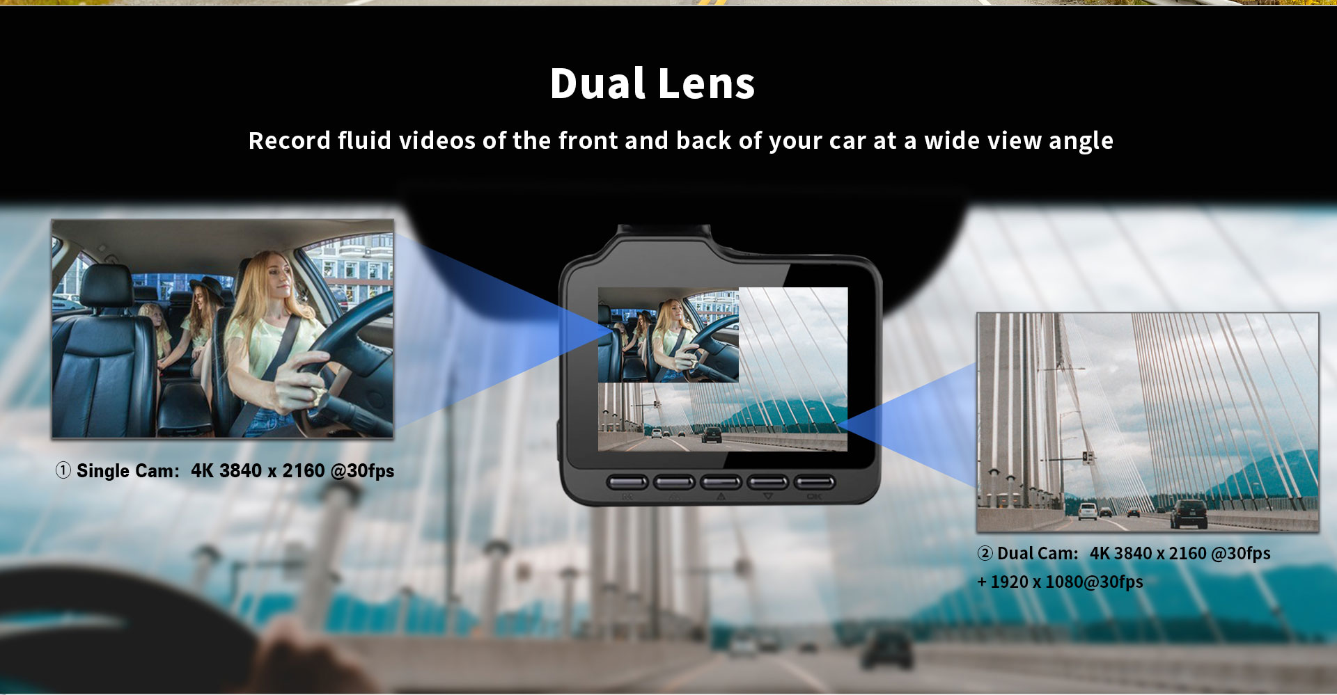 W2 4k dashcamera